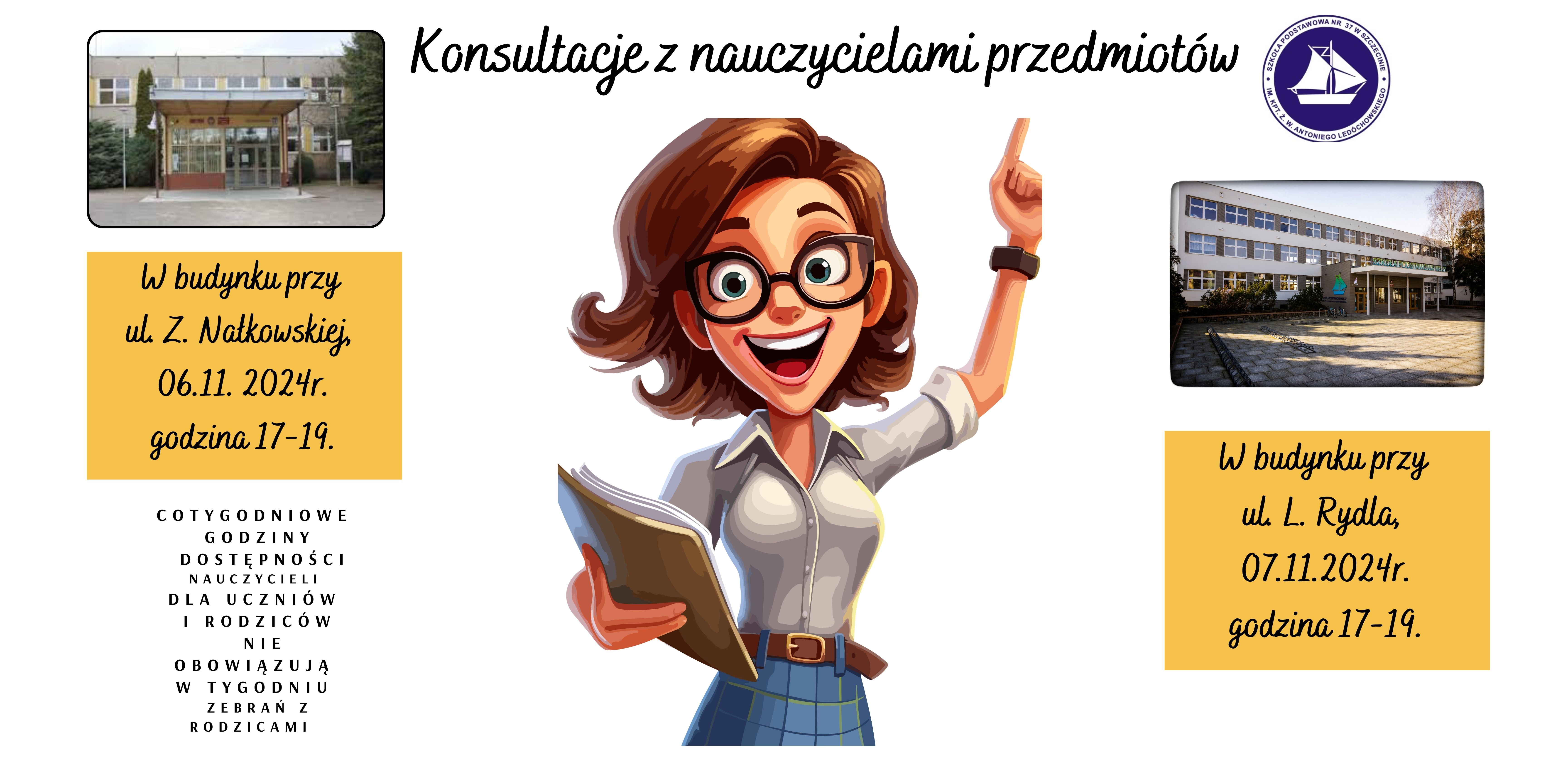 Plakat, konsultacje z nauczycielami